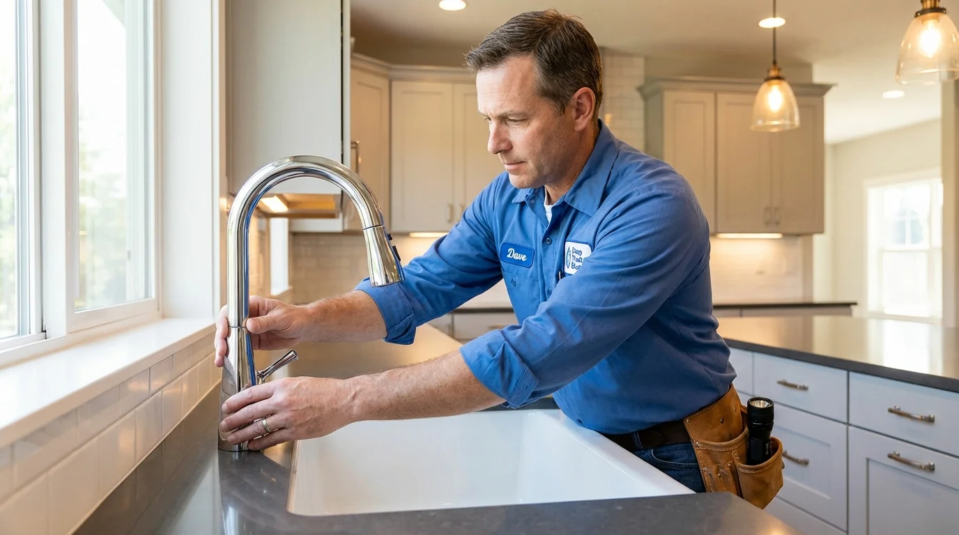 Kitchen faucet installation by Johns Plumbing LLC in Calcium